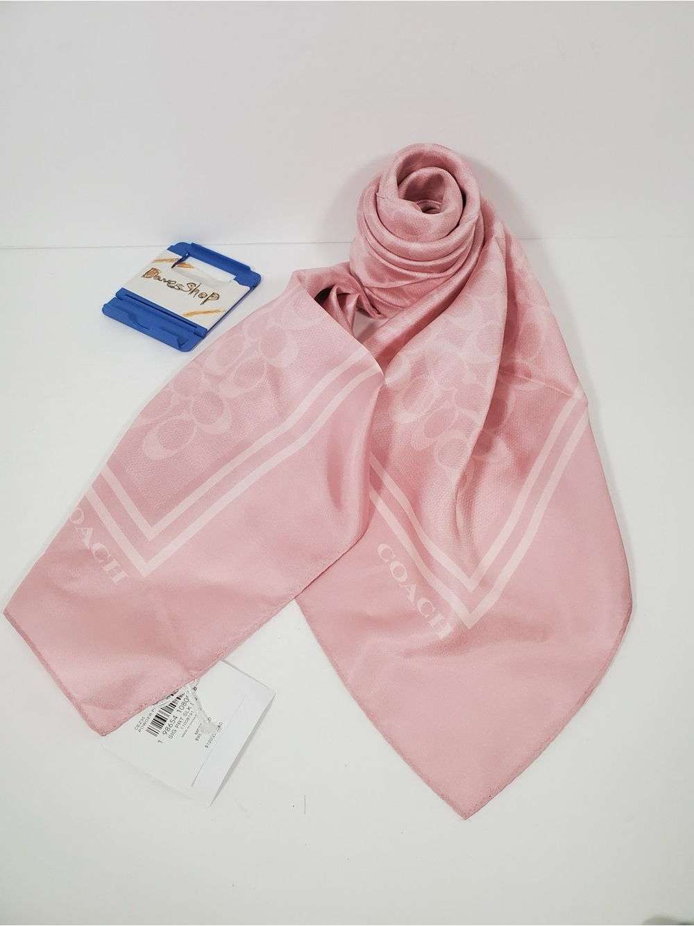 Coach Textured Signature Print Silk Square Scarf limited edition NWT